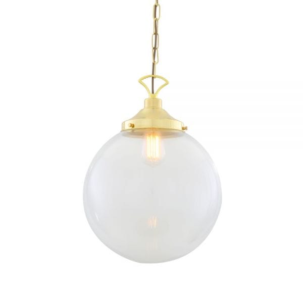 Riad Clear Globe Pendant Light 35cm Glass & Globe Lights Great Lighting UK Ltd